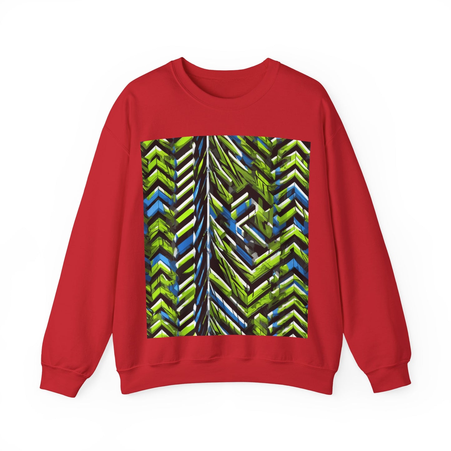 boostlete-rise-grind-pattern-chevron-isometric-0195 — Unisex Heavy Blend Crewneck Sweatshirt (Gildan)