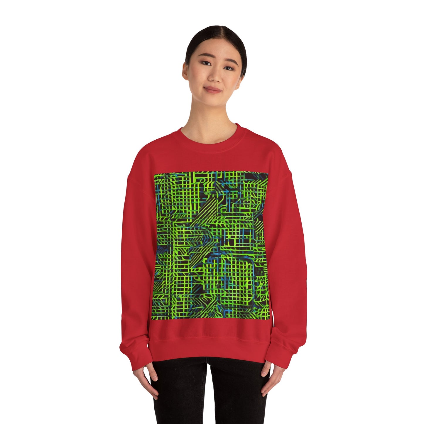 boostlete-quiet-power-pattern-stair-steps-industrial-0751 — Unisex Heavy Blend Crewneck (G18000)