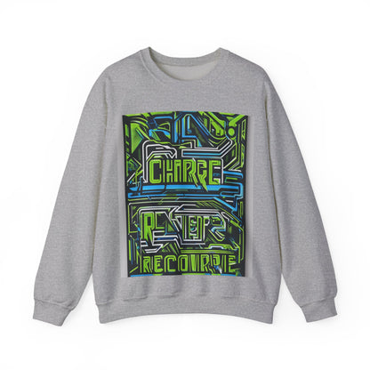 boostlete-pr-season-type-charge-train-recover-outline-over-solid-geometric-0129 — Unisex Heavy Blend Crewneck Sweatshirt (Gildan)