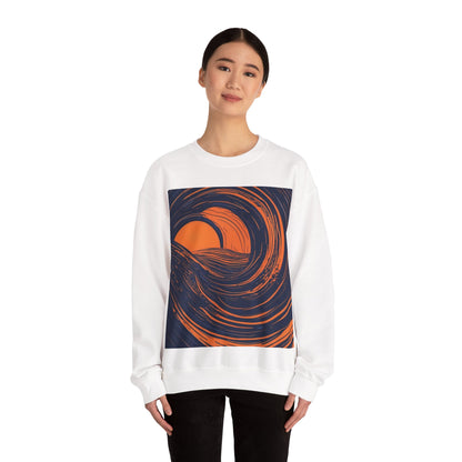 boostlete-rise-grind-icon-sunrise-speed-line-art-0202 — Unisex Heavy Blend Crewneck Sweatshirt (Gildan)