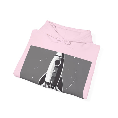 boostlete-field-day-icon-rocket-soft-monoline-1718 — Unisex Heavy Blend Hoodie (G18500)
