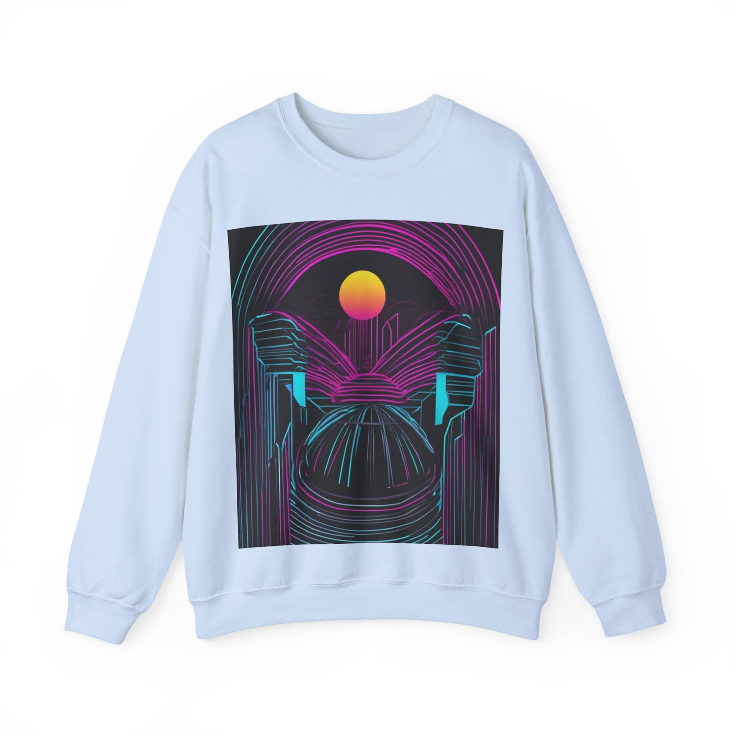 boostlete-rise-grind-icon-sunrise-motion-paper-0962 — Unisex Heavy Blend Crewneck (G18000)