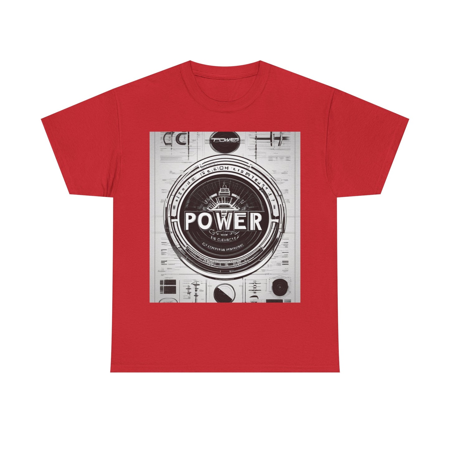 boostlete-boost-mode-type-power-in-quiet-badge-blueprint-0245 — Unisex Heavy Cotton Tee (Gildan 5000)