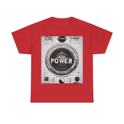 boostlete-boost-mode-type-power-in-quiet-badge-blueprint-0245 — Unisex Heavy Cotton Tee (Gildan 5000)