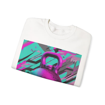 boostlete-mile-by-mile-scene-kettlebell-3d-monoline-1364 — Unisex Heavy Blend Crewneck (G18000)