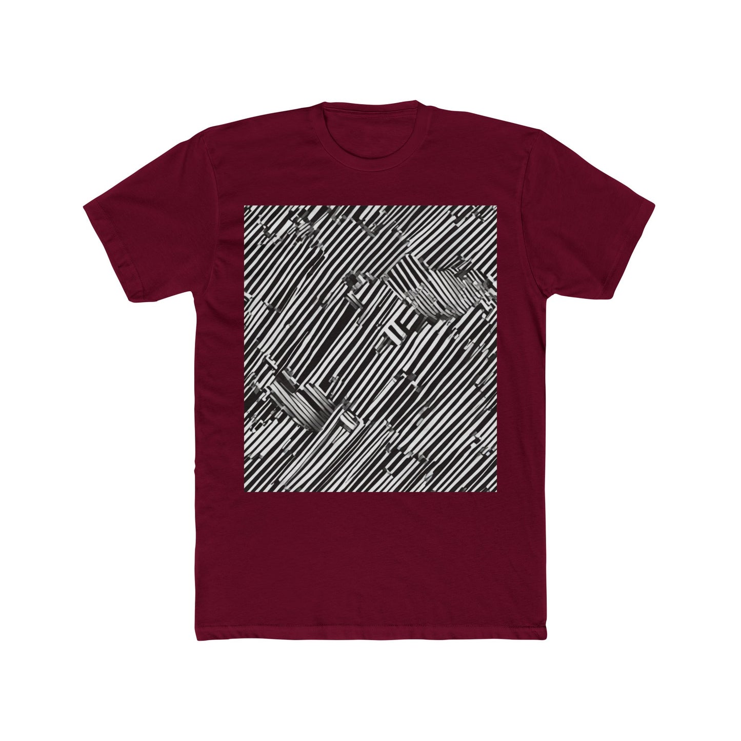 boostlete-mile-by-mile-pattern-barcode-monoline-0059 — Unisex Cotton Crew Tee (NL 3600)
