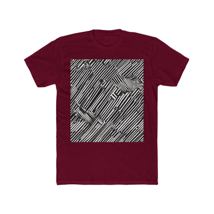 boostlete-mile-by-mile-pattern-barcode-monoline-0059 — Unisex Cotton Crew Tee (NL 3600)
