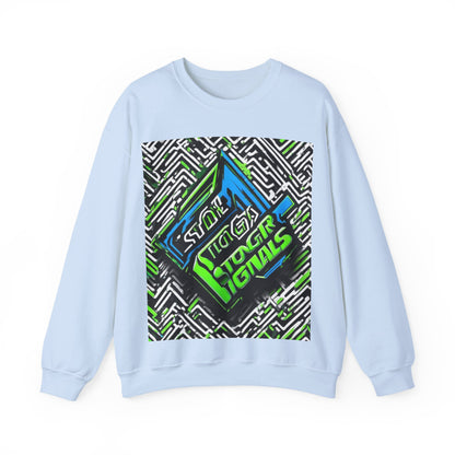 boostlete-am-crew-type-stronger-signals-diagonal-badge-1077 — Unisex Heavy Blend Crewneck (G18000)