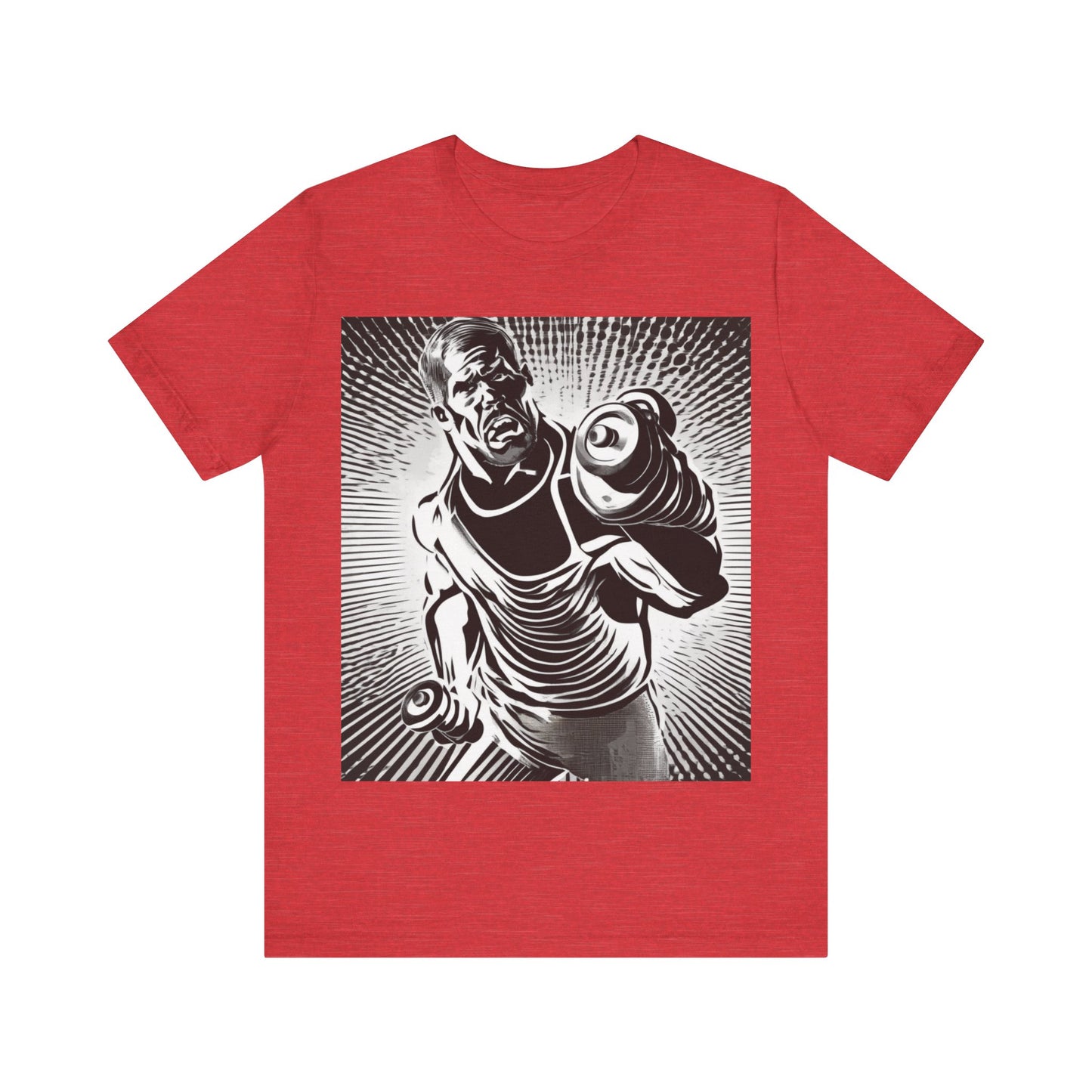 boostlete-pr-season-scene-lunge-halftone-engraved-0096 — Unisex Jersey Short Sleeve (B+C 3001)