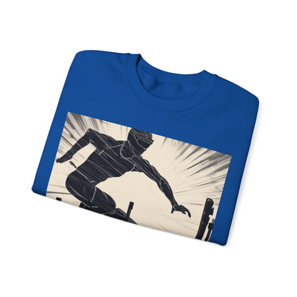 boostlete-iron-intent-scene-hurdler-speed-blueprint-0152 — Unisex Heavy Blend Crewneck Sweatshirt (Gildan)