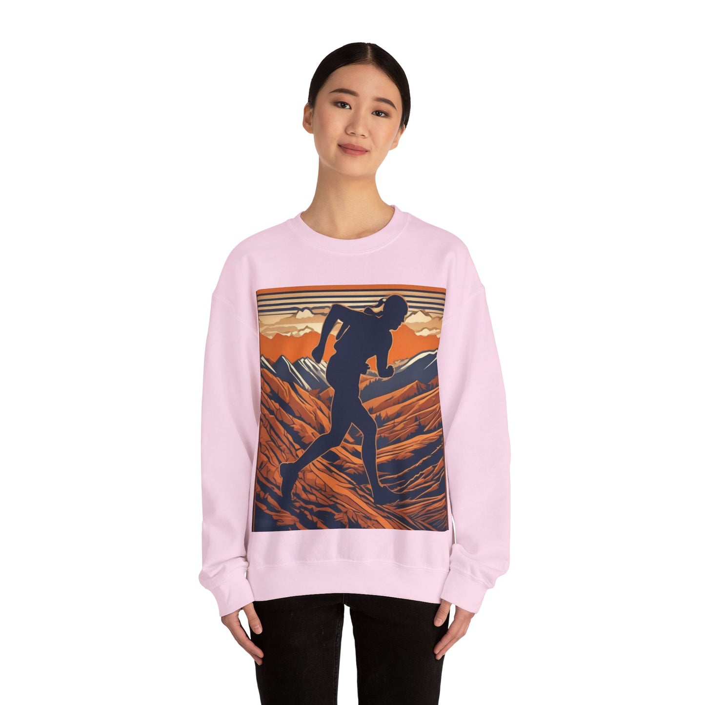 boostlete-iron-intent-scene-trail-3d-retro-0764 — Unisex Heavy Blend Crewneck (G18000)