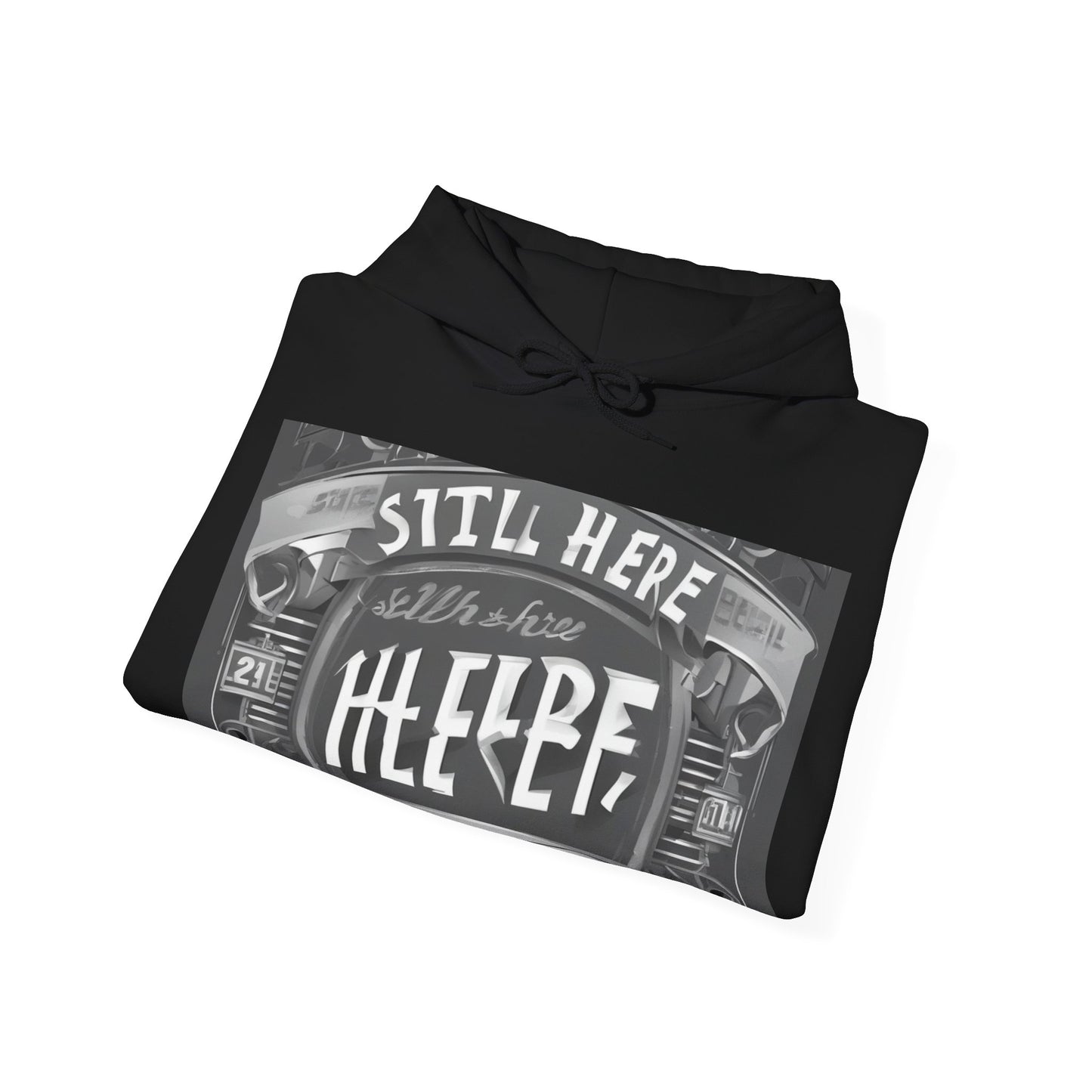 boostlete-recovery-progress-type-still-here-banner-paper-0201 — Unisex Heavy Blend Hooded Sweatshirt (Gildan)