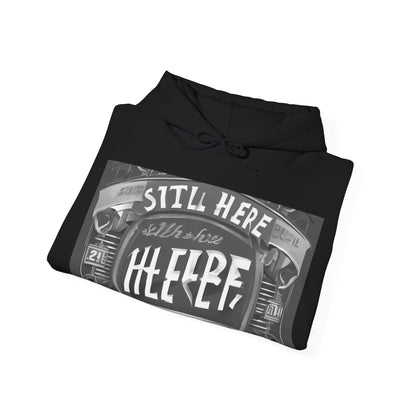 boostlete-recovery-progress-type-still-here-banner-paper-0201 — Unisex Heavy Blend Hooded Sweatshirt (Gildan)