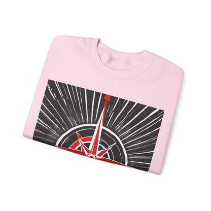 boostlete-boost-mode-icon-compass-chalk-vector-1382 — Unisex Heavy Blend Crewneck (G18000)