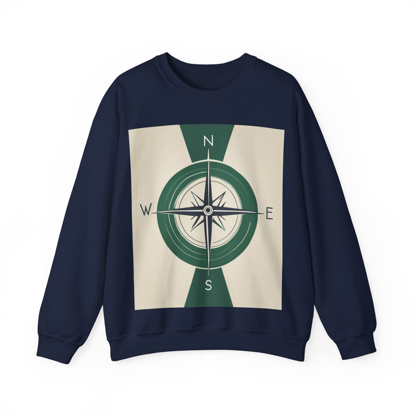 boostlete-iron-intent-icon-compass-soft-blueprint-0614 — Unisex Heavy Blend Crewneck (G18000)