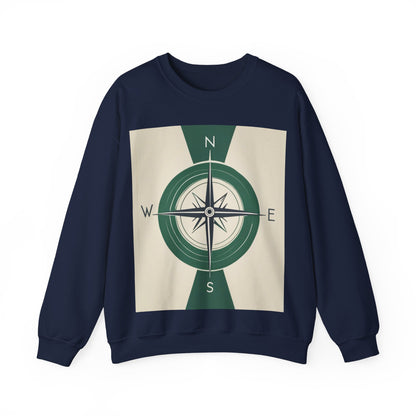 boostlete-iron-intent-icon-compass-soft-blueprint-0614 — Unisex Heavy Blend Crewneck (G18000)