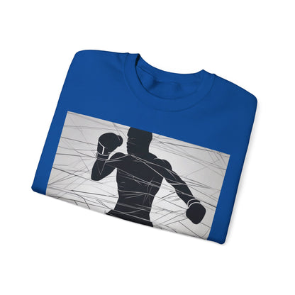 boostlete-mile-by-mile-scene-boxer-motion-geometric-0028 — Unisex Heavy Blend Crewneck Sweatshirt (Gildan)