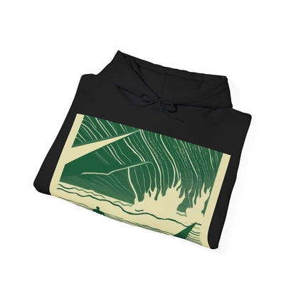 boostlete-mile-by-mile-icon-swimmer-motion-isometric-0078 — Unisex Heavy Blend Hooded Sweatshirt (Gildan)