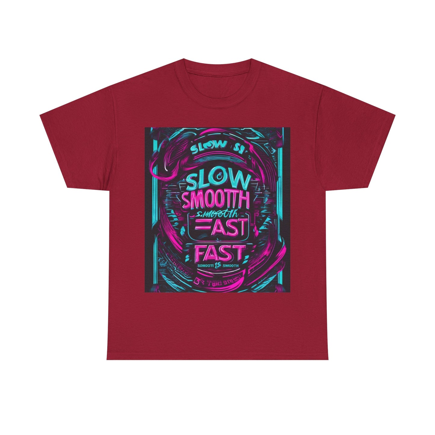 boostlete-recovery-progress-type-slow-is-smooth-smooth-is-fast-banner-engraved-0181 — Unisex Heavy Cotton Tee (Gildan 5000)