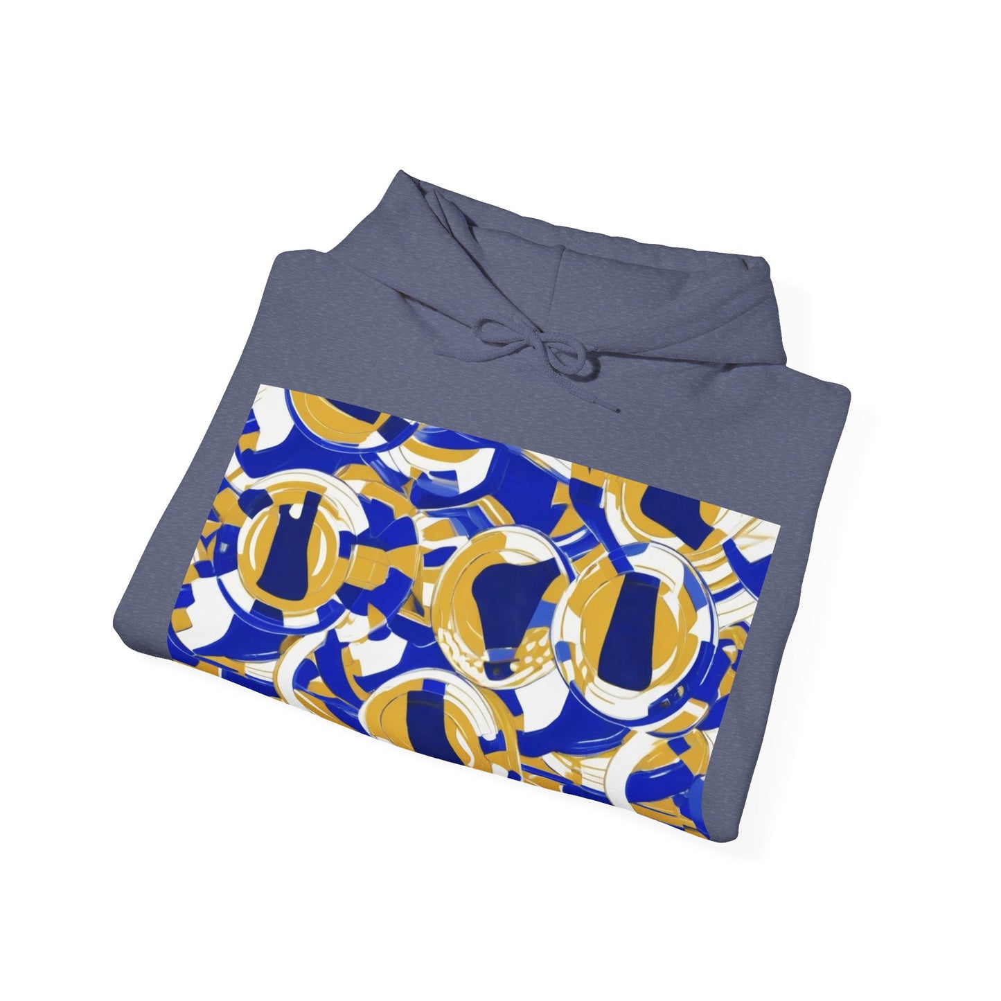 boostlete-field-day-icon-barbell-grainy-line-art-0906 — Unisex Heavy Blend Hoodie (G18500)