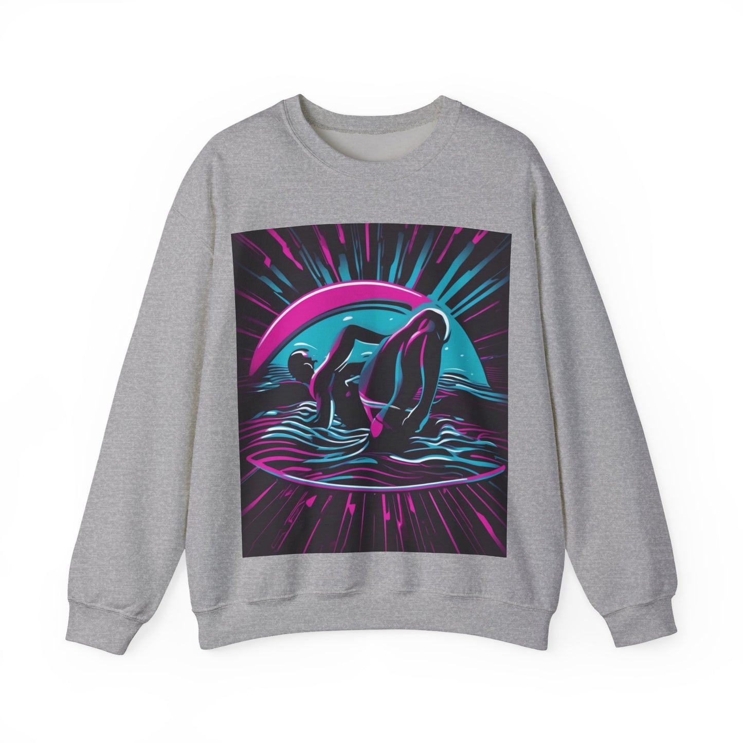 boostlete-pr-season-icon-swimmer-duotone-bold-0126 — Unisex Heavy Blend Crewneck Sweatshirt (Gildan)