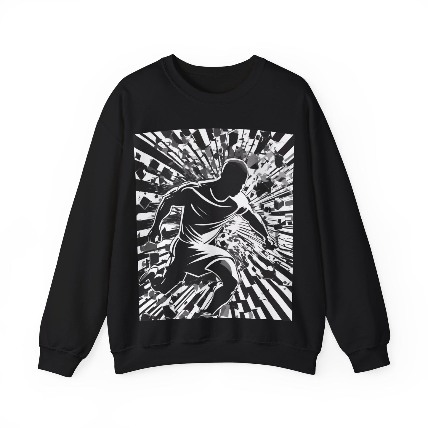 boostlete-field-day-scene-sprinter-halftone-athletic-0248 — Unisex Heavy Blend Crewneck Sweatshirt (Gildan)