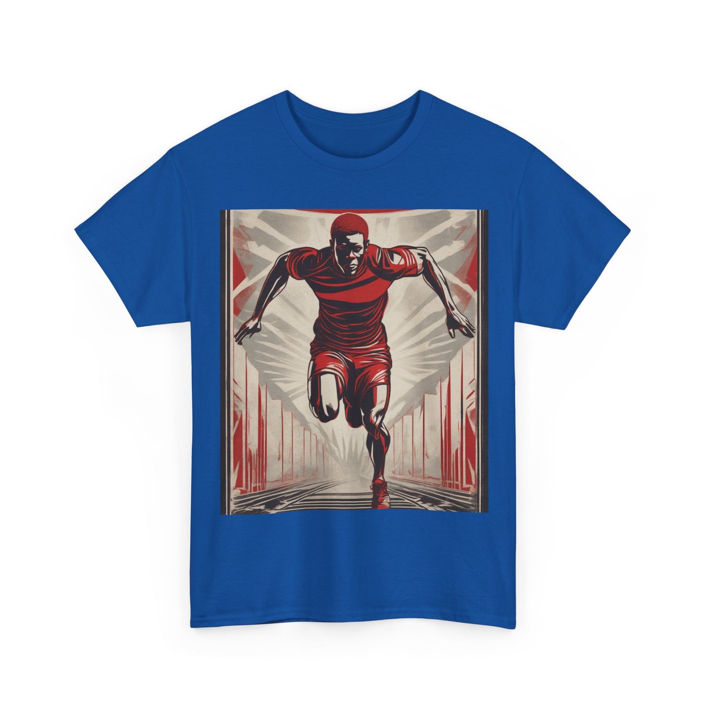 boostlete-am-crew-scene-sprinter-outline-athletic-0228 — Unisex Heavy Cotton Tee (Gildan 5000)