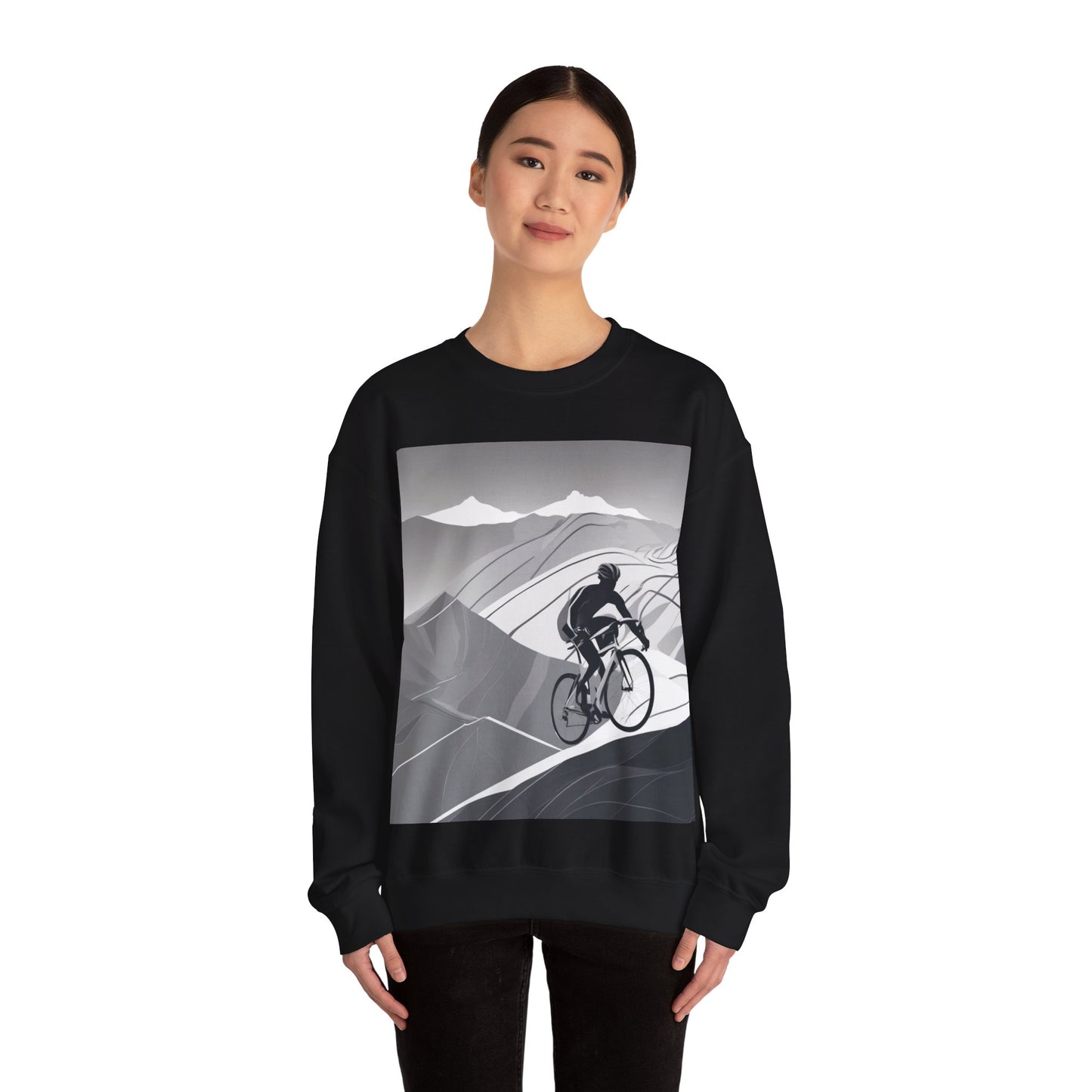 boostlete-recovery-progress-scene-cyclist-motion-vector-0808 — Unisex Heavy Blend Crewneck (G18000)
