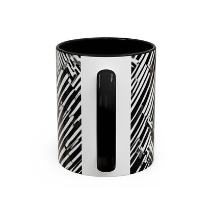 boostlete-mile-by-mile-pattern-barcode-monoline-0059 — Accent Mug 11oz/15oz