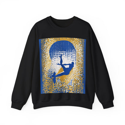 boostlete-field-day-icon-swimmer-halftone-paper-0246 — Unisex Heavy Blend Crewneck Sweatshirt (Gildan)