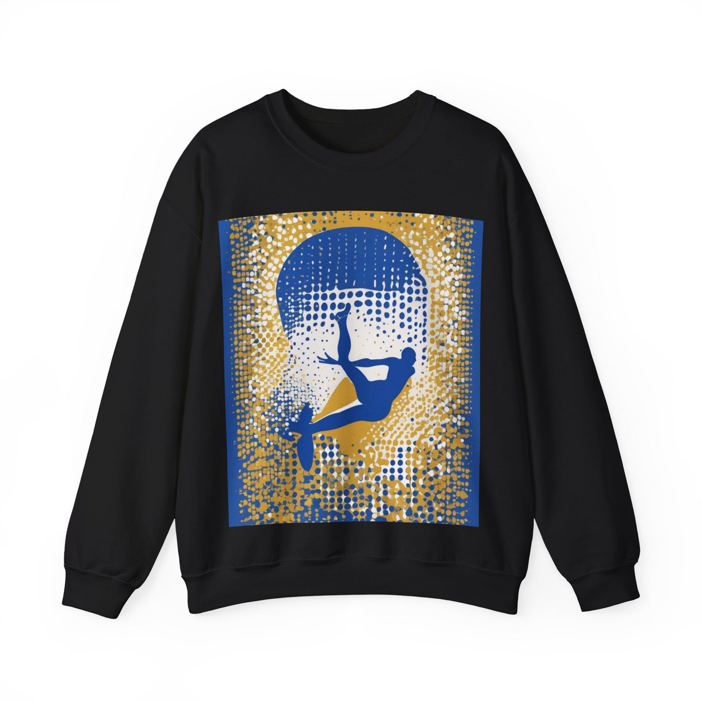 boostlete-field-day-icon-swimmer-halftone-paper-0246 — Unisex Heavy Blend Crewneck Sweatshirt (Gildan)