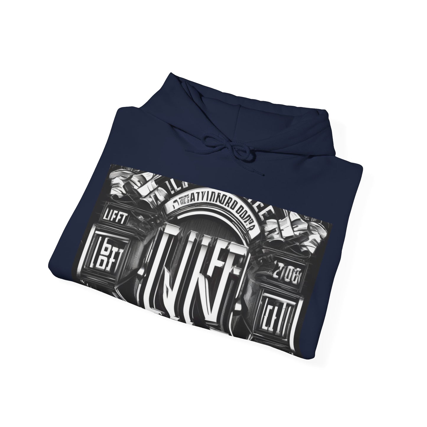 boostlete-am-crew-type-lift-the-standard-banner-engraved-0665 — Unisex Heavy Blend Hoodie (G18500)