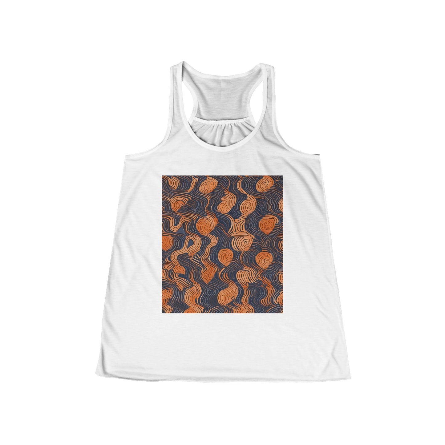 boostlete-iron-intent-pattern-topographic-engraved-0019 — Women's Flowy Racerback Tank (B+C 8800)