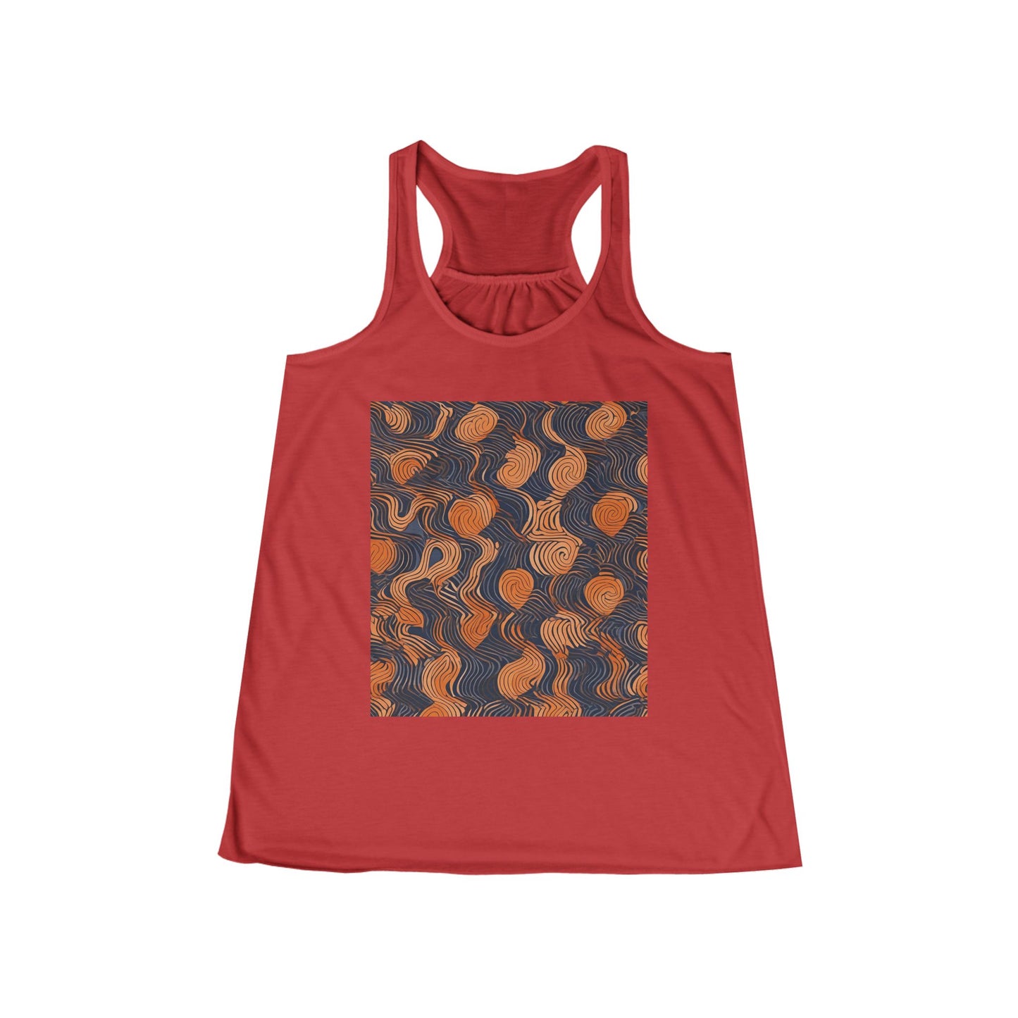 boostlete-iron-intent-pattern-topographic-engraved-0019 — Women's Flowy Racerback Tank (B+C 8800)