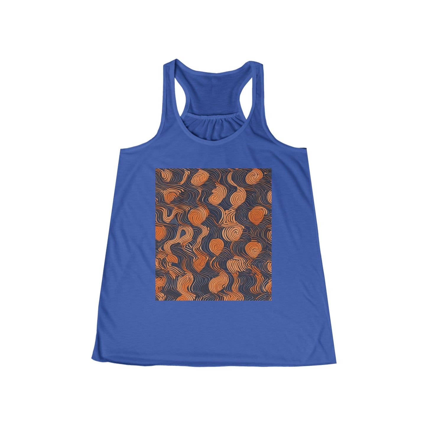 boostlete-iron-intent-pattern-topographic-engraved-0019 — Women's Flowy Racerback Tank (B+C 8800)