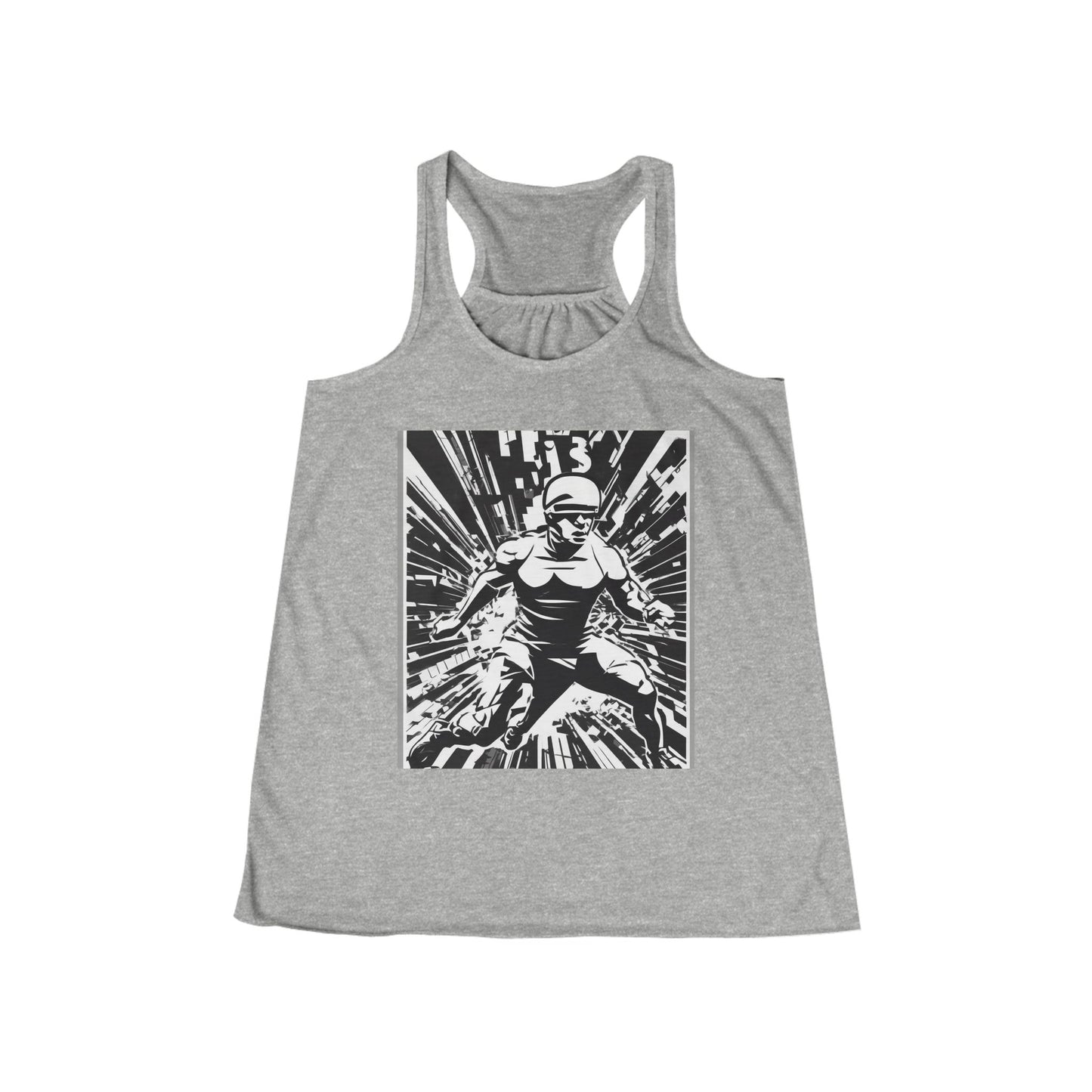 boostlete-field-day-scene-sprinter-halftone-bold-0148 — Women's Flowy Racerback Tank (B+C 8800)