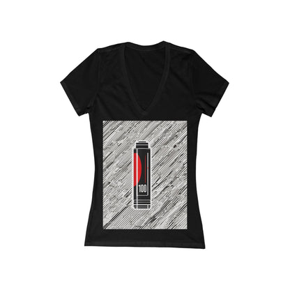 boostlete-rise-grind-icon-battery-motion-badge-0266 — Women's Deep V-Neck Tee (B+C 6035)