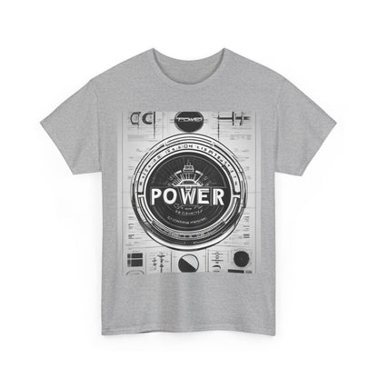 boostlete-boost-mode-type-power-in-quiet-badge-blueprint-0245 — Unisex Heavy Cotton Tee (Gildan 5000)
