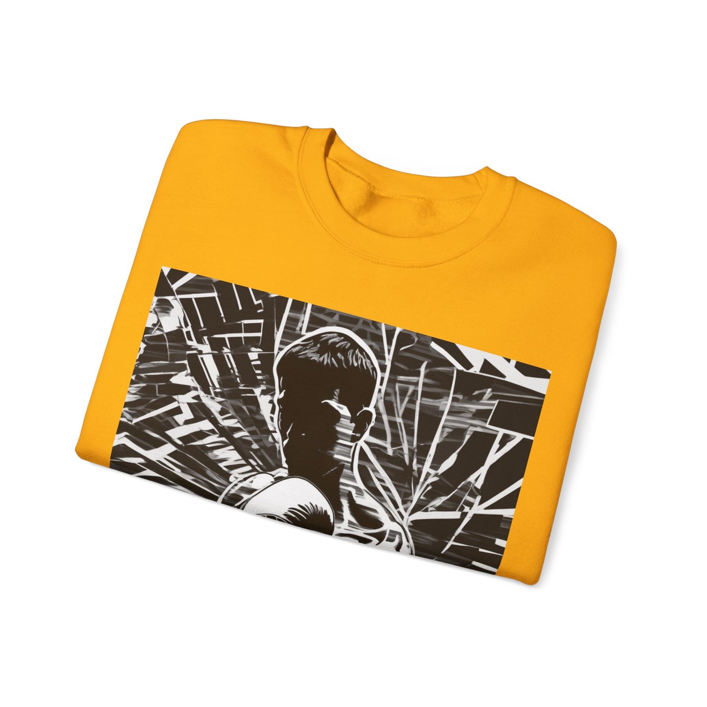 boostlete-boost-mode-scene-boxer-glitch-paper-0084 — Unisex Heavy Blend Crewneck Sweatshirt (Gildan)