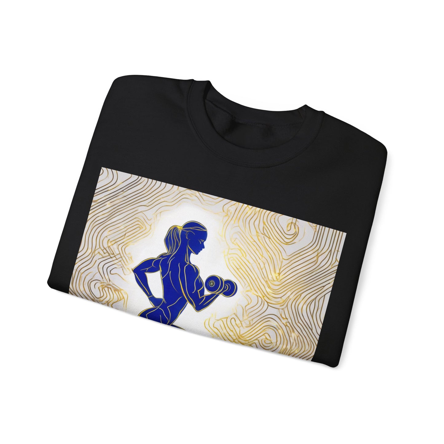 boostlete-iron-intent-scene-lunge-neon-line-art-0392 — Unisex Heavy Blend Crewneck (G18000)