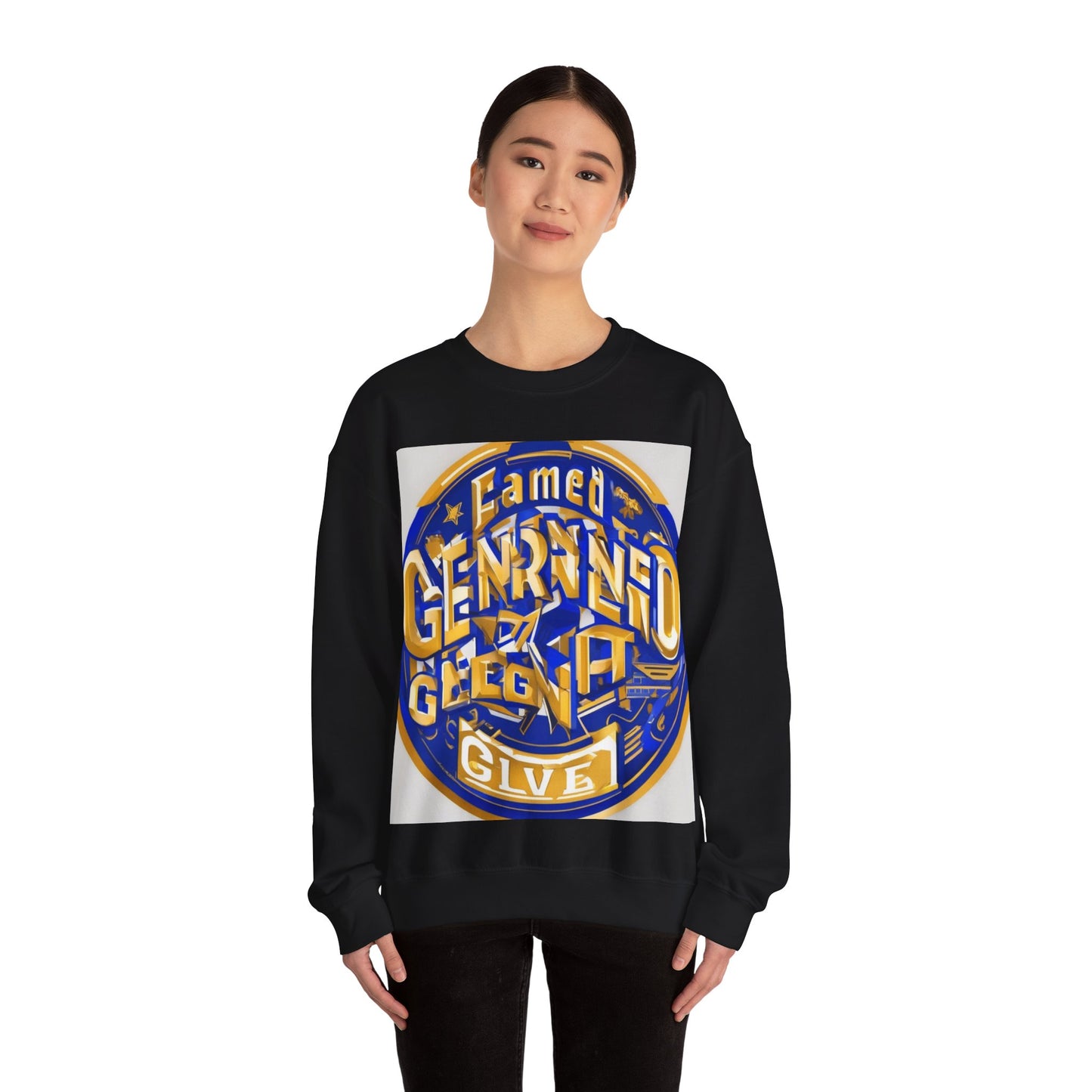 boostlete-pr-season-type-earned-not-given-badge-isometric-0105 — Unisex Heavy Blend Crewneck Sweatshirt (Gildan)