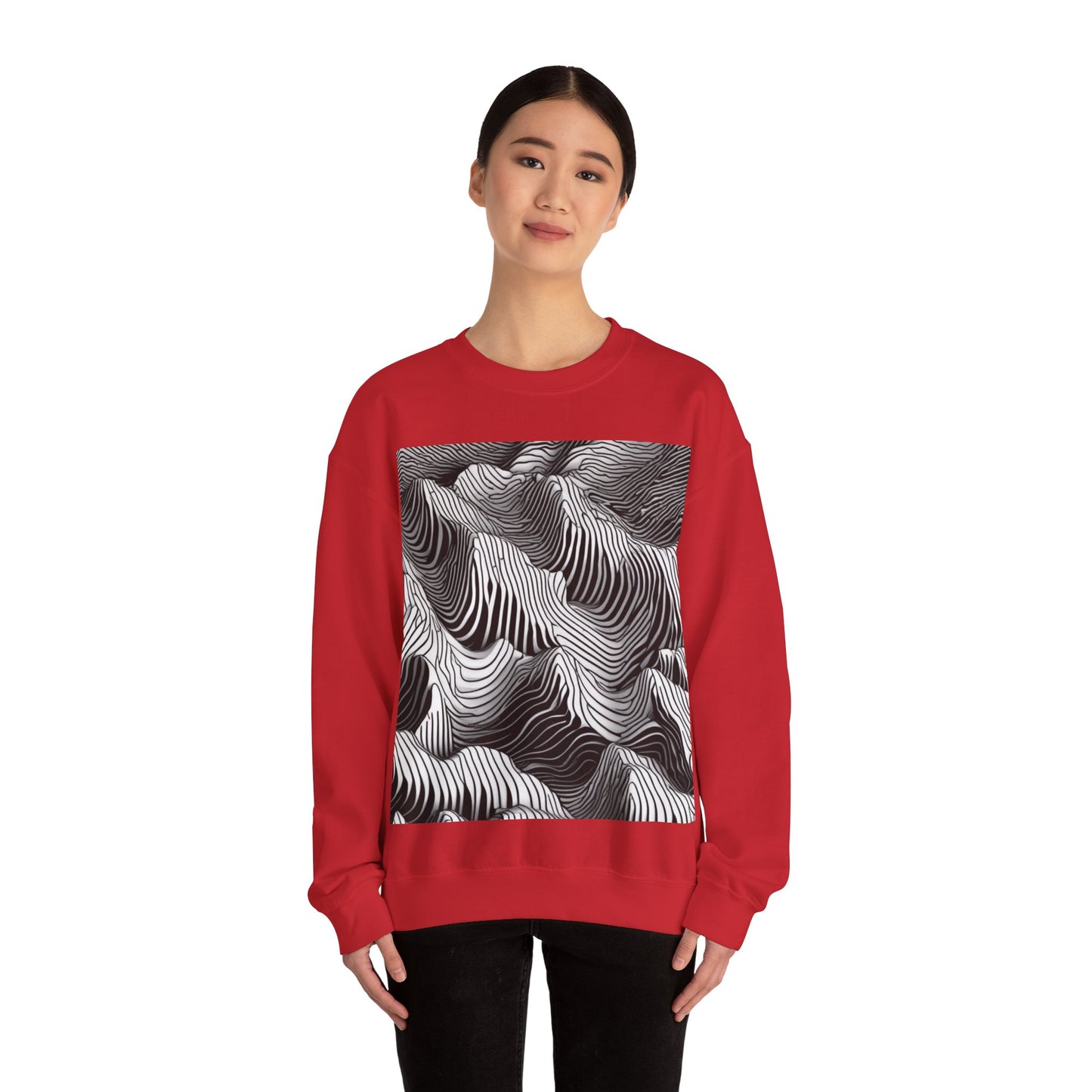 boostlete-field-day-pattern-topographic-isometric-0211 — Unisex Heavy Blend Crewneck Sweatshirt (Gildan)