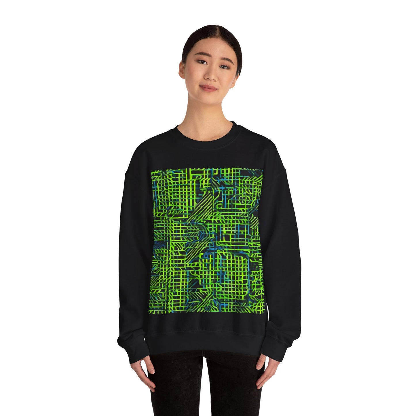 boostlete-quiet-power-pattern-stair-steps-industrial-0751 — Unisex Heavy Blend Crewneck (G18000)