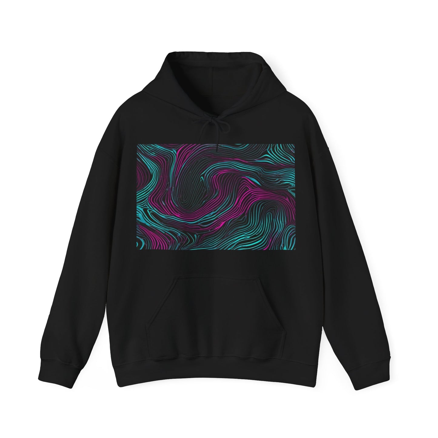 boostlete-am-crew-pattern-topographic-monoline-0075 — Unisex Heavy Blend Hooded Sweatshirt (Gildan)