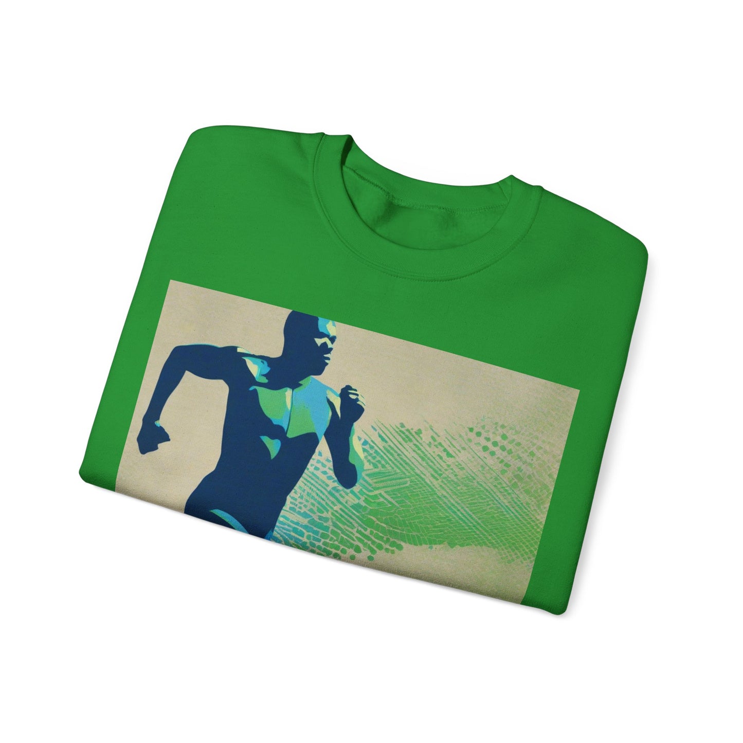 boostlete-am-crew-scene-sprinter-halftone-engraved-0092 — Unisex Heavy Blend Crewneck Sweatshirt (Gildan)