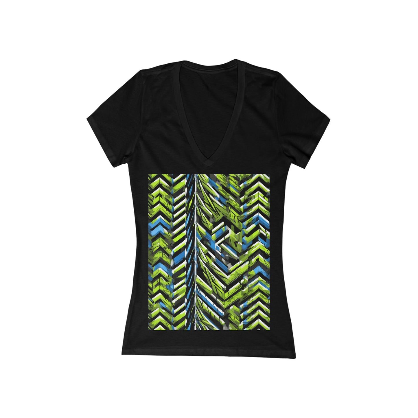 boostlete-rise-grind-pattern-chevron-isometric-0195 — Women's Deep V-Neck Tee (B+C 6035)