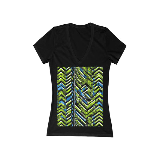 boostlete-rise-grind-pattern-chevron-isometric-0195 — Women's Deep V-Neck Tee (B+C 6035)