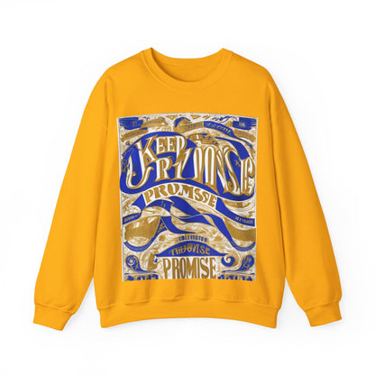 boostlete-am-crew-type-keep-the-promise-split-engraved-0101 — Unisex Heavy Blend Crewneck Sweatshirt (Gildan)