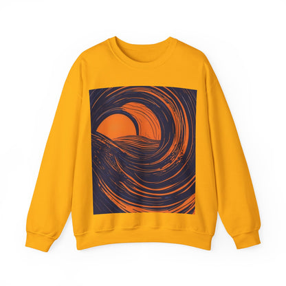 boostlete-rise-grind-icon-sunrise-speed-line-art-0202 — Unisex Heavy Blend Crewneck Sweatshirt (Gildan)