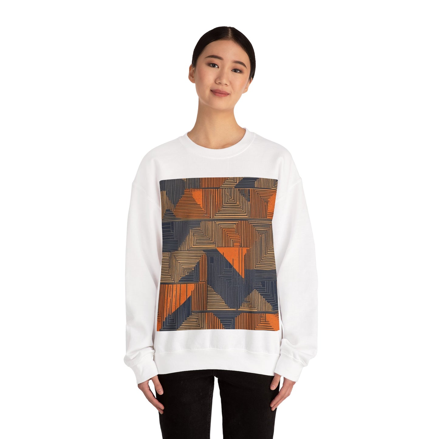 boostlete-field-day-pattern-stair-steps-geometric-0055 — Unisex Heavy Blend Crewneck Sweatshirt (Gildan)